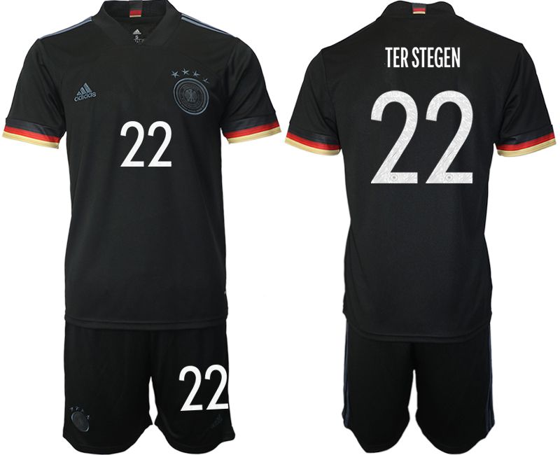Men 2020-2021 European Cup Germany away black #22 Adidas Soccer Jersey